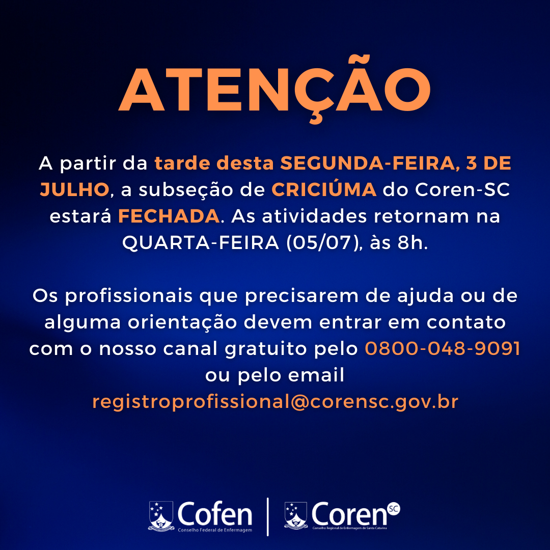 Aviso Subse O Crici Ma Coren Sc Conselho Regional De